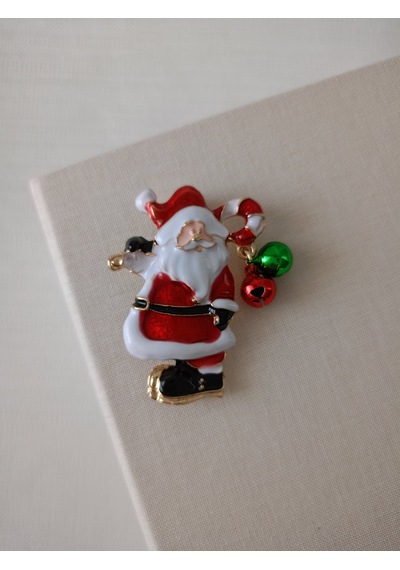 Lente Aksesuar Noel Baba Yeni Yıl Broşu-zilli Noel Baba Yaka İğnesi-yılbaşı Hediyesi Çok Renkli