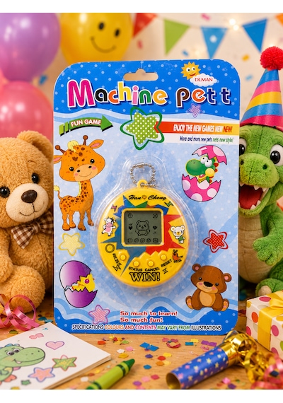 Machine Pet Dijital Sanal Evcil Hayvan Anahtarlık Oyunu Lcd Ekranlı Elektronik Oyuncak 001