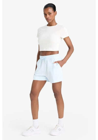 DeFactoFit Standart Fit Sporcu Kısa Paça Basic Düz Şort Z6696az25smbe817 Mavi