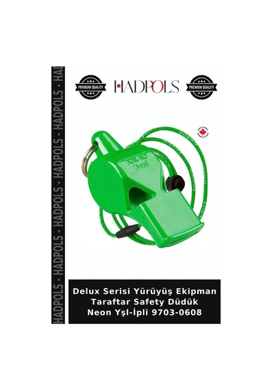Delux Serisi Yürüyüş Ekipman Taraftar Safety Düdük Neon Yşl-ipli 9703-0608