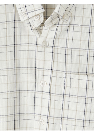 Lcwaıkıkı Classic Bej Regular Fit Ekose Erkek Gömlek