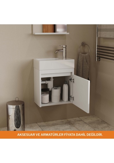 Aqua Bagno Minizia Banyo Dolabı 45 X 32 Cm. Beyaz,lavabo Dahil Abs.50.35.01.02 Aqua Bagno Minizia Banyo Dolabı 45 X 32 Cm. Beyaz,lavabo Dahil Abs.50.35.01.02