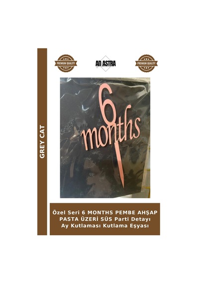 Özel Seri 6 Months Pembe Ahşap Pasta Üzeri Süs Parti Detayı Ay Kutlaması Kutlama Eşyası