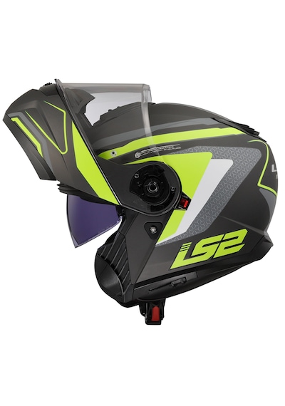 Ls2 Strobe 2 Phantom Çene Açılır Motosiklet Kaskı Gri - Neon Sarı