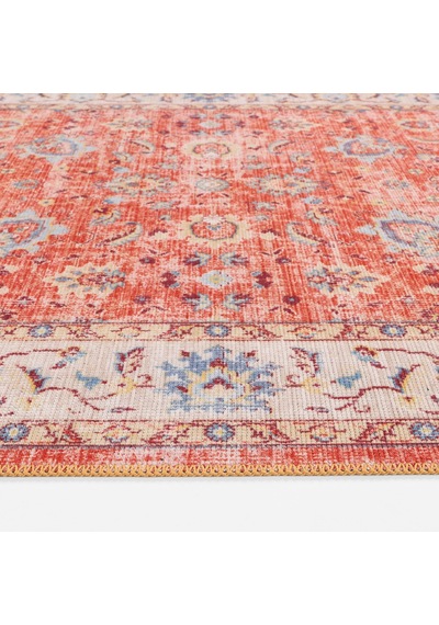 Cool Halı Happy Kırmızı Halı Vintage Kaymaz Eskitme Bohem Modern Kiremit Salon Oturma Odası Halısı