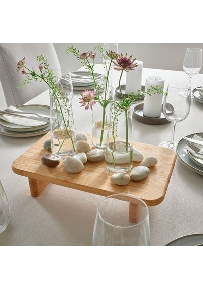 Bambu Ayak Destekli Kesme Tahtası 35x22 Cm Meridyendukkan Sunum Gereçleri Çok Renkli