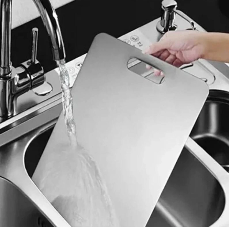 Zhltools 2li Paslanmaz Çelik Kesim Panosu Seti Gümüş
