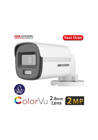 Hıkvısıon Ds-2ce10df0t-pf 2mp 2.8mm 1080p Hd-tvı Colorvu Plastik Dış Ortam Ir Kamera 20mt.