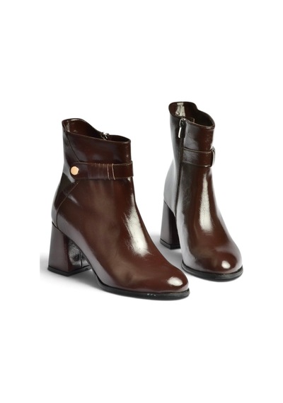 Fox Shoes Z260549660 Kahverengi Rustik Kalın Topuklu Kadın Bot