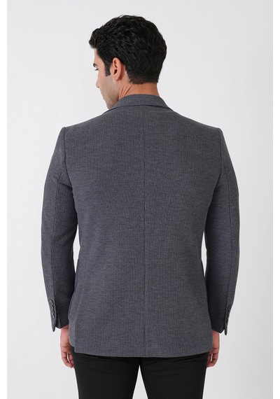 Slim Fit Torba Cepli Fitilli Dokuma Esnek Yünlü İndigo Ceket C 747 Indıgo