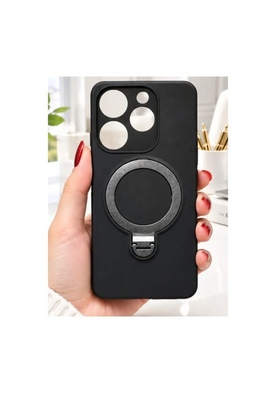 İnfinix Spark 10 Pro İle Uyumlu 360 Derece Dönebilen Kalın Metal Magsafe Halka Stantlı İçi Kadife Korumalı Ultra Lüx Premium Silikon Kılıf Siyah İnfinix Spark 10 Pro İle Uyumlu 360 Derece Dönebilen Kalın Metal Magsafe Halka Stantlı İçi Kadife Korumalı Ultra Lüx Premium Silikon Kılıf Siyah