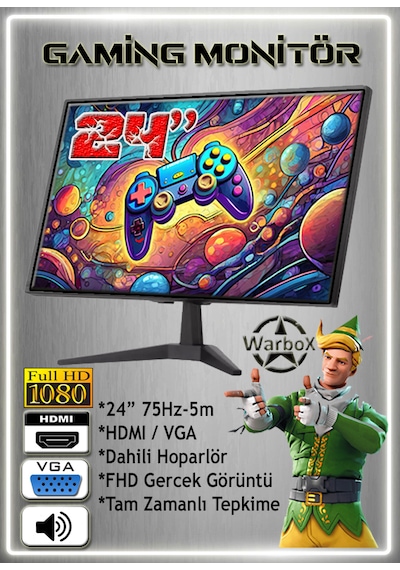 Warbox Hulk  Xeon X5650 16 GB 256 GB SSD + 250 GB HDD GT740 4 GB 24"W10P Masaüstü Bilgisayar