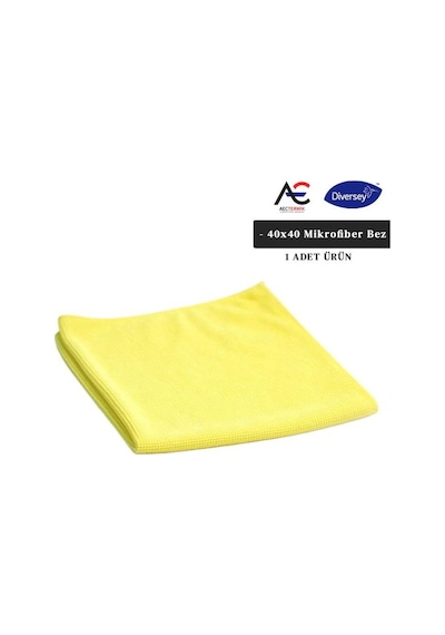 Diversey Solare Microjet Mikrofiber Temizlik Bezi Sarı 40 x 40 CM