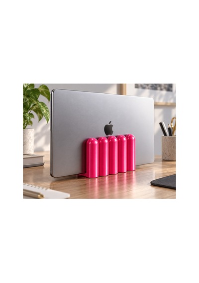Dora Dekoratif Dikey Macbook Standı - Metalik Fuşya