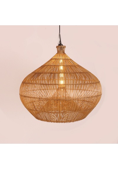 Atlas Doğal Rattan Avize 50x60 Cm Bej