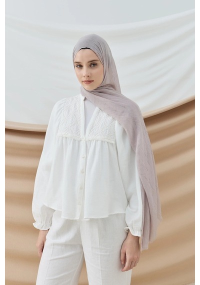 Deserto Fashion Bambu Şal Düz Renk-3542 Açık gri