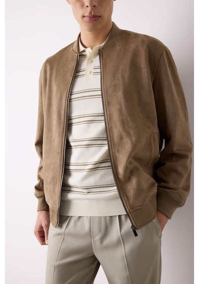 DeFacto Slim Fit Süet Bomber Mont Ceket Dar Kesim Kolej Yaka Fermuarlı Çift Cepli Mevsimlik Baharlık Hafif A3866AX25SPBN297 DeFacto Slim Fit Süet Bomber Mont Ceket Dar Kesim Kolej Yaka Fermuarlı Çift Cepli Mevsimlik Baharlık Hafif A3866AX25SPBN297