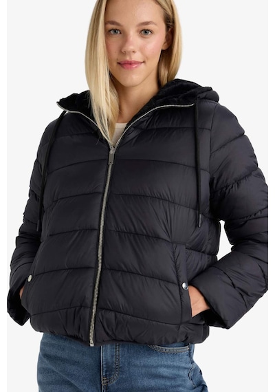 Defacto Su Geçirmez Regular Fit Kapüşonlu Suni Kürk Astarlı Mont F2145ax25wnbk27 Siyah-bk27