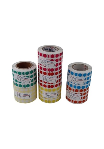 Kuşe Rulo Renkli Zemin Baskılı, 10mm Çap, 5000 Adet, 5'li Yan Yana Pembe 124-Pembe