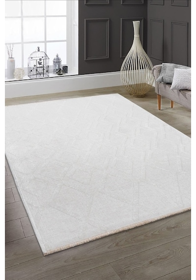 Rodney Vl Yıkanabilir Kaydırmaz Çift Taraf Pamuk Dokuma Beyaz Rix Premium Kalite Kilim Beyaz2