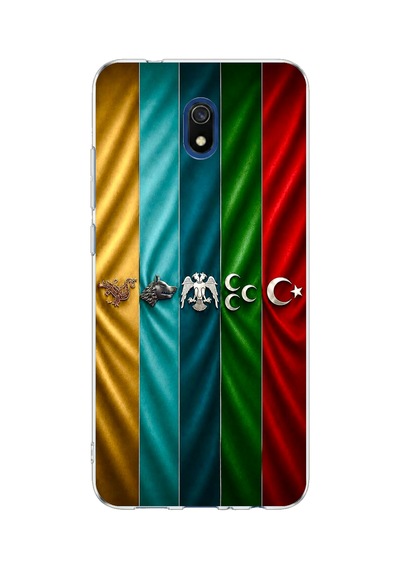 Redmi 8a Uyumlu Tarihi Türk Devletleri Bayrakları Baskılı Silikon Kılıf Renkli