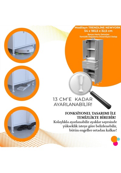 Yatak Odası Dolabı Gardırop Banyo Dolabı Mutfak Dolabı Çok Amaçlı Dolap Beyaz
