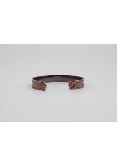 Ağaç Kabuğu Desenli Bakır Bileklik Bakır