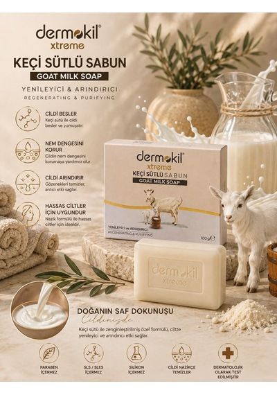 Doğal Dermokil Sabun Günlük Yüz Ve Vücut Bakım Sabunu Keçi Sabunu