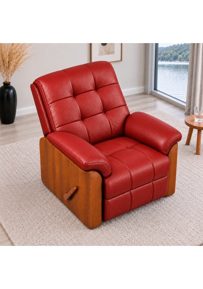 Smarto Relax Ceviz Ahşap Yan Panelli Gerçek Deri Manuel Mekanizmalı Yatar Ayak Uzatmalı Ergonomik Tv Koltuğu Baba Koltuğu Kırmızı Smarto Relax Ceviz Ahşap Yan Panelli Gerçek Deri Manuel Mekanizmalı Yatar Ayak Uzatmalı Ergonomik Tv Koltuğu Baba Koltuğu Kırmızı
