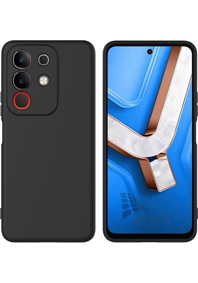 Vivo Y29 Uyumlu Silikon Kılıf - Kamera Korumalı Esnek Pastel Renk Kapak - Siyah