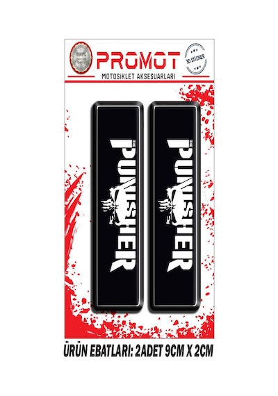 Damla Logo Punısher Ön Maşa Kabartmalı 2'li Sticker 1 Nötr
