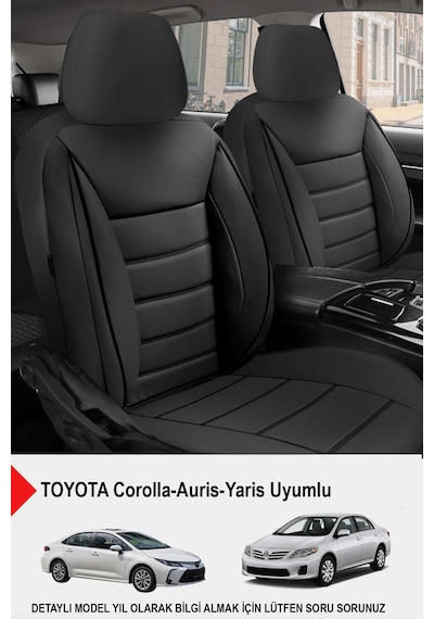 Jet Deri Oto Koltuk Kılıfı- Toyota Corolla-auris-yaris İle Uyumlu Siyah