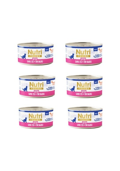 Nutri Feline Kitten Tavuklu Ve Ton Balıklı Yavru Kedi Konservesi Pate Yaş Mama 6'lı Paket