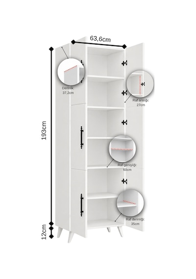 Ae-3010 Nehir Atlantik Çam Çok Amaçlı Mutfak Dolabı & Banyo Dolab