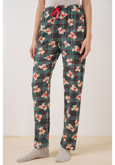 Bigdart 4323 Desenli Pijama Altı - Zümrüt Yeşili