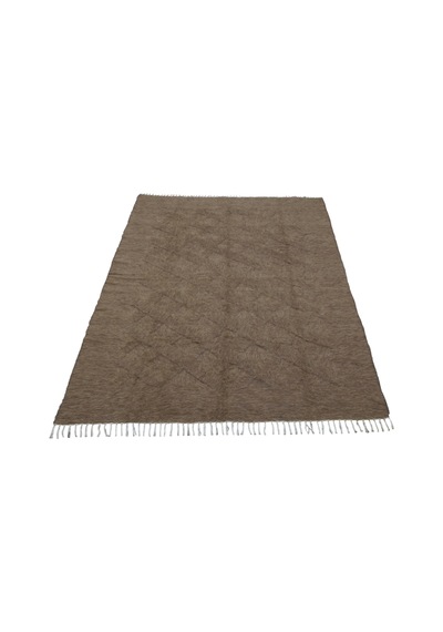 Kilim Antik El Dokuma Yün Tek Renk Çift Kişilik Tiftik Siirt Battaniyesi 0039 - Yeni - Açık Kahverengi