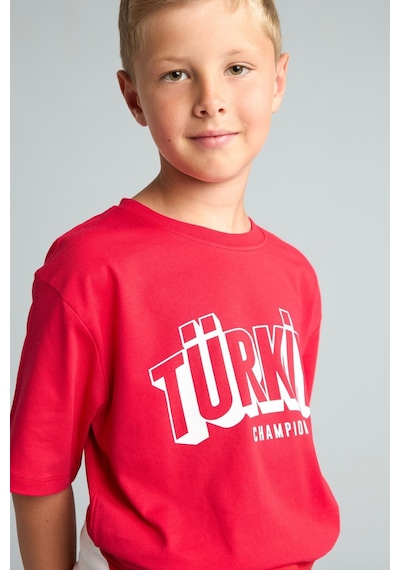 Defacto Regular Fit Bisiklet Yaka Türkiye Baskılı Kısa Kollu Tişört Erkek Çocuk I4111a826hsrd282 Kırmızı-rd282