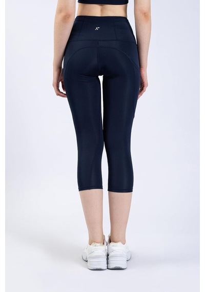 Tr Snc Kadın Yüksek Bel Kapri Yoga Tayt, Polyester Spandeks, Toparlayıcı Özellikli, Cepli, Siyah, Spor Ve Günlük Altın