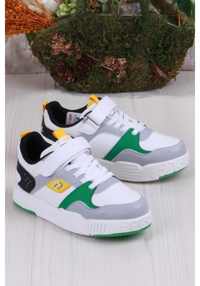 Fort Cool Prax Rahat Hafif Sneaker Erkek Çocuk Ayakkabı Beyaz-Yeşil