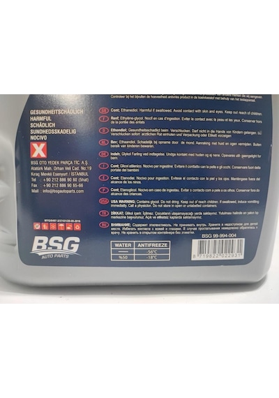 Bsg Kırmızı Organik -56 C Antifriz 3 L