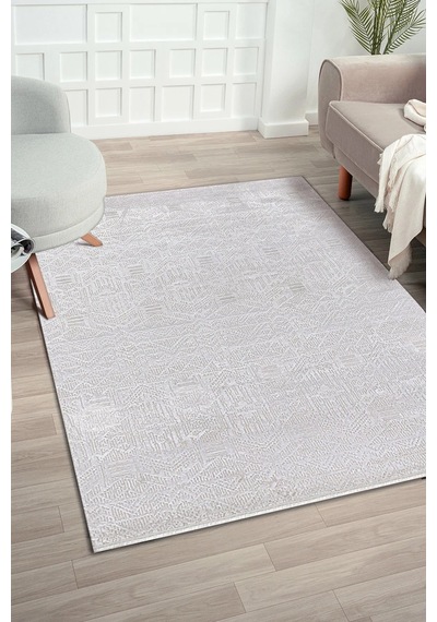 Kreasyon Halı Zett Ze002 Beyaz Makine Halısı