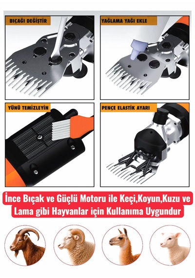 Schmıtzer Sch-kkm03t Pro Seri Metal Şanzuman Profesyonel Koyun Keçi Kırpma-kırkma Makinası 6 Kademe Devir Ayarlı