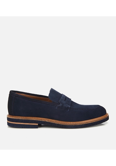 Hotiç Erkek Süet Deri Lacivert Klasik Loafer