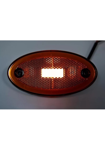 Ahmet Otomotiv Neon Model Ledli Oval Yan Lamba 12v-24v Sarı Renk