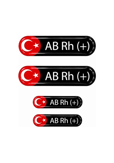Redline Grafik Damla Kan Grubu Sticker Siyah 4 Adet Ab Rh Pozitif Kan Grubu Etiketi