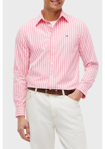 Tommy Hilfiger Çizgili Pamuklu Regular Fit Uzun Kollu Gömlek Erkek Gömlek Mw0mw43315 0d1 Pembe-beyaz Tommy Hilfiger Çizgili Pamuklu Regular Fit Uzun Kollu Gömlek Erkek Gömlek Mw0mw43315 0d1 Pembe-beyaz
