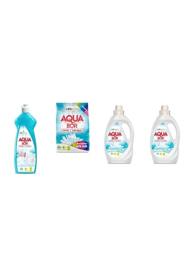 Aquabor Doğal Mineralli Elde Bulaşık + 4 Kg Renkliler + Sıvı Beyaz + Sıvı Beyaz 4 Lü Set 36095909