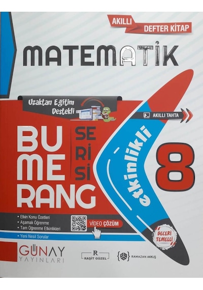 Günay 8. Sınıf LGS Matematik Bumerang Soru Bankası Etkinlikli