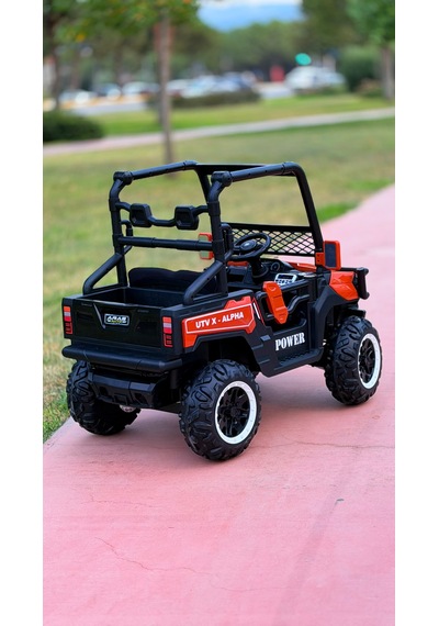 Utv X Alpha 24 Volt 4 Çekerli 800 Watt Akülü Araba Eva Teker Turuncu