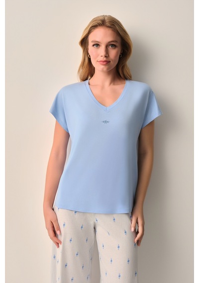 Suwen Maria Kapri Pijama Takımı Sh26610659348 Mavi
